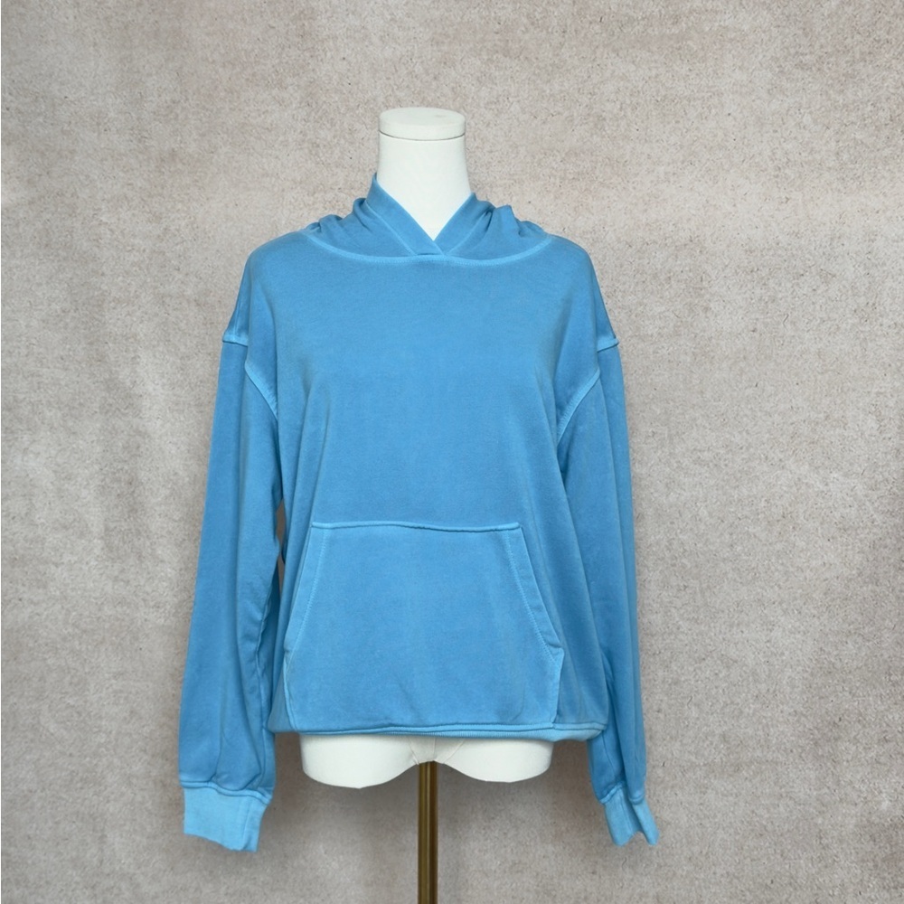 Zenana Outfitters Beautiful Dusty Sky Blue Hoodie with Roomy Kangaroo Pocket